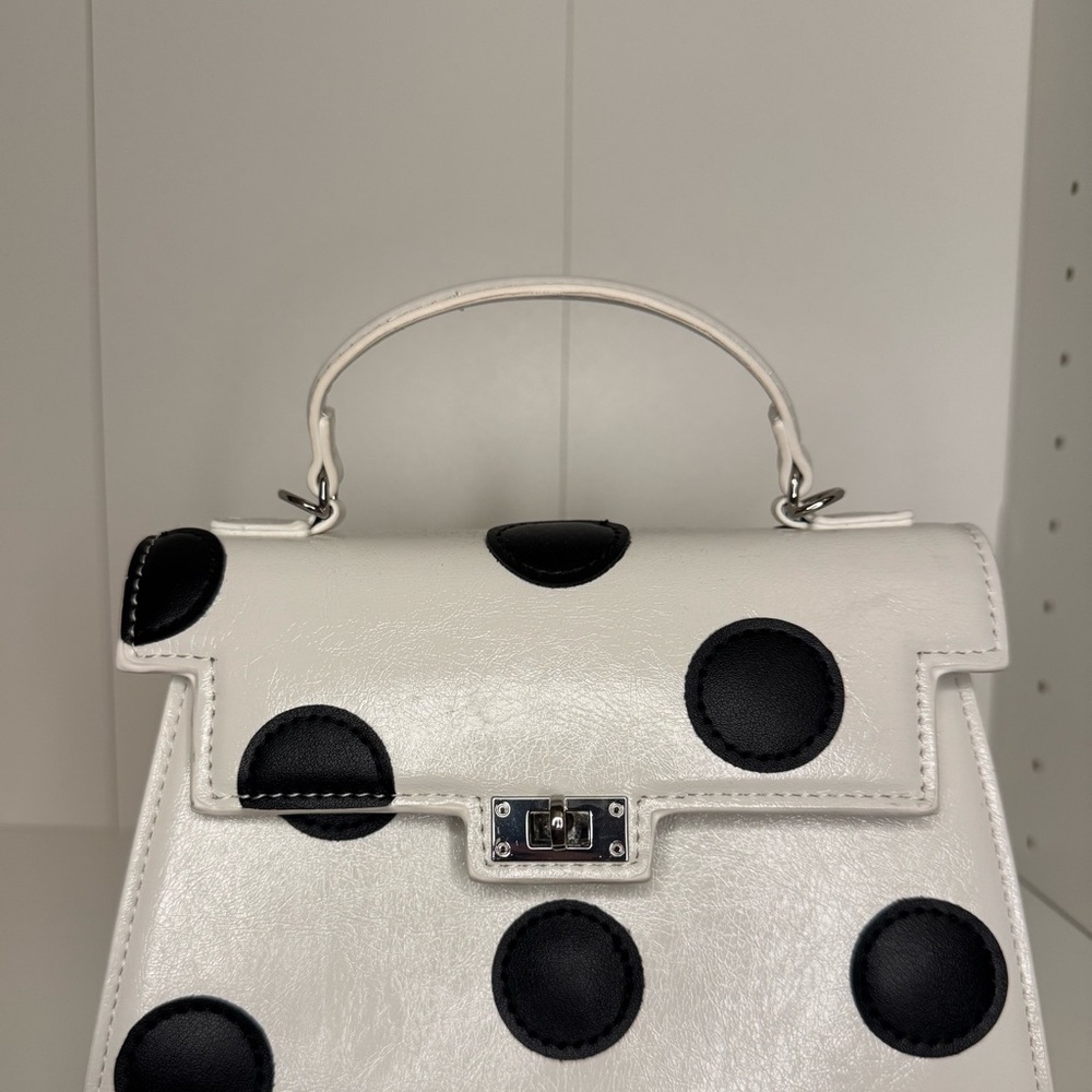 Melie Blanco Polka Dot Handbag - Black and White